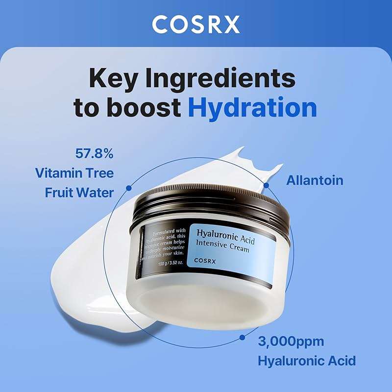 COSRX Hyaluronic Acid Moisturizing Cream, Lightweight, Non-Greasy, Long-lasting Hydration for Glass Skin, Daily Moisturizer for Sensitive Skin, Moisture Barrier Repair, Korean Skin Care, 3.52 oz - Image 2