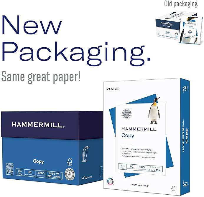 Hammermill Printer Paper, 20 Lb Copy Paper, 8.5 x 11 - 8 Ream (4,000 Sheets) - 92 Bright, Made in the USA - Image 5