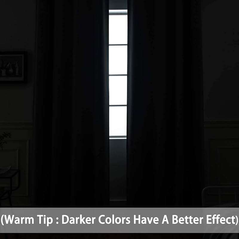 Yakamok Room Darkening Gray Blackout Curtains 84 Inch Long Light Blocking Thermal Insulated Window Treatment Grommet Drapes for Bedroom Living Room, 52W x 84L, Grey Curtains, 2 Panels - Image 5