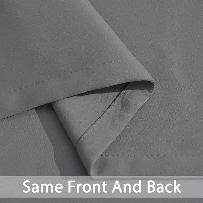 Yakamok Room Darkening Gray Blackout Curtains 84 Inch Long Light Blocking Thermal Insulated Window Treatment Grommet Drapes for Bedroom Living Room, 52W x 84L, Grey Curtains, 2 Panels - Image 8