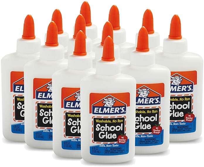 Elmer's Liquid School Glue, Slime & Craft, Safe and Non-Toxic, Washable, White, 4 Ounces Each, 12 Count - For Classroom, Home, Office, Teacher Supplies, #1 Teacher Brand - Image 1