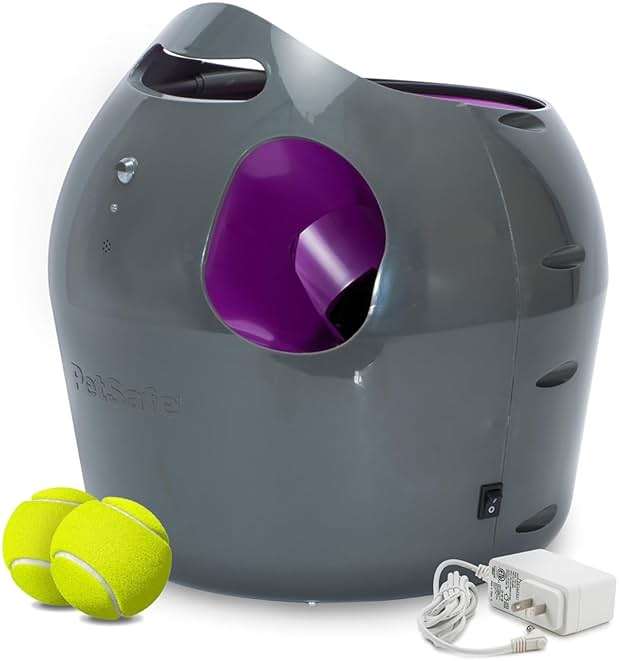 PetSafe Automatic Ball Launcher, Interactive Dog Toy for Enrichment, Tennis Balls Included - Motion Sensor Promotes Safe Play - Indoor/Outdoor - Adjustable Range - A/C Adaptor or Batteries, All Breeds - Image 1