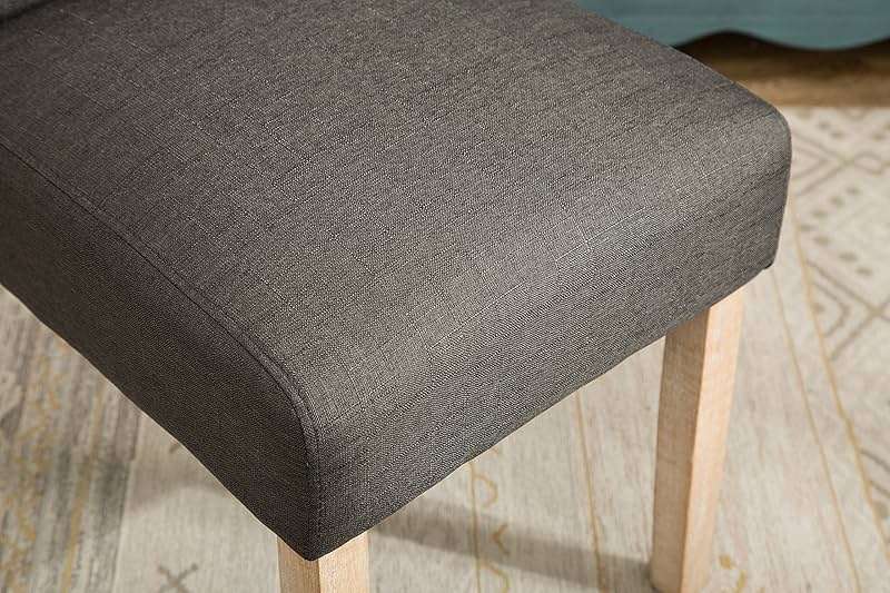 Roundhill Furniture Habit Solid Wood Tufted Parsons Charcoal Dining Chair, Set of 2 - Image 5