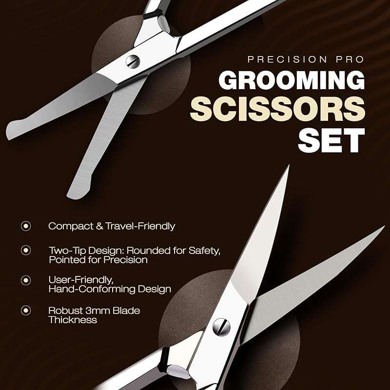 Utopia Care Eyebrow Scissors, Professional Stainless Steel Small Shears for Men and Women, Nose Hair Scissors for Grooming Mustache, Beard, Eyelashes, Ear Hair Trimming, Silver - Image 3