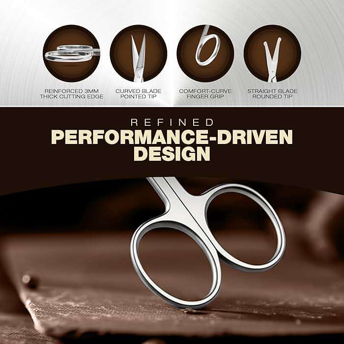 Utopia Care Eyebrow Scissors, Professional Stainless Steel Small Shears for Men and Women, Nose Hair Scissors for Grooming Mustache, Beard, Eyelashes, Ear Hair Trimming, Silver - Image 4