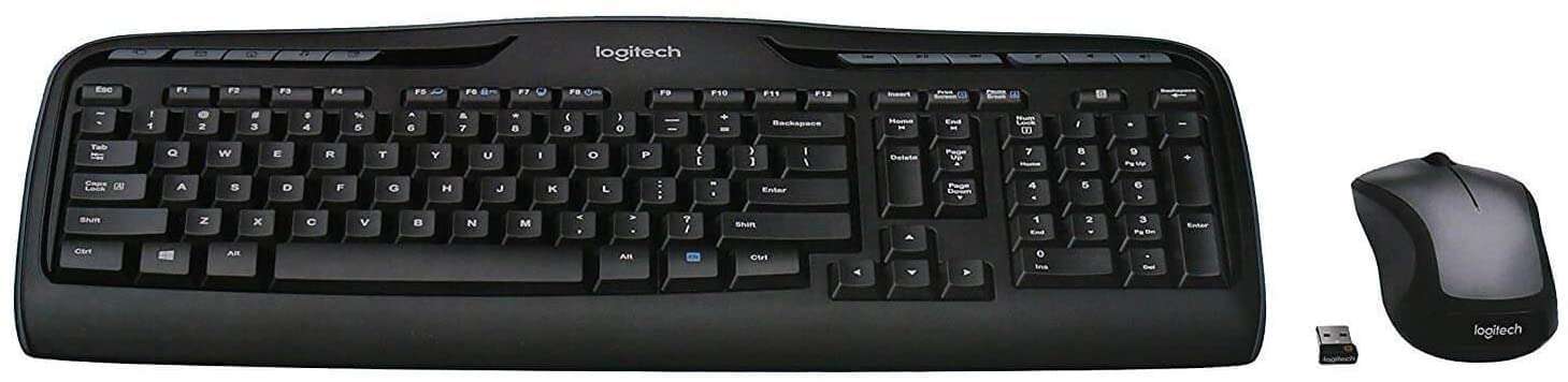 Logitech MK335 Quiet Wireless Keyboard and Mouse Combo - Black/Silver Keyboard and Mouse Combo Wireless, Ambidextrous - Image 1