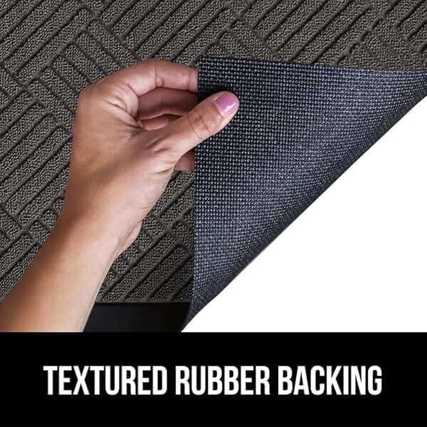 GORILLA GRIP 100% Waterproof All-Season WeatherMAX Doormat US Designed Natural Rubber, Stain Fade Resistant, Low Profile Indoor Outdoor Door Mats, Easy Clean, 29x17 Gray Diamond - Image 5