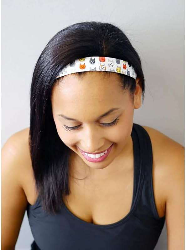 Sweaty Bands Womens Girls Headband - Non-Slip Velvet-Lined Athletic Hairband - Smitten Kitten - Image 6