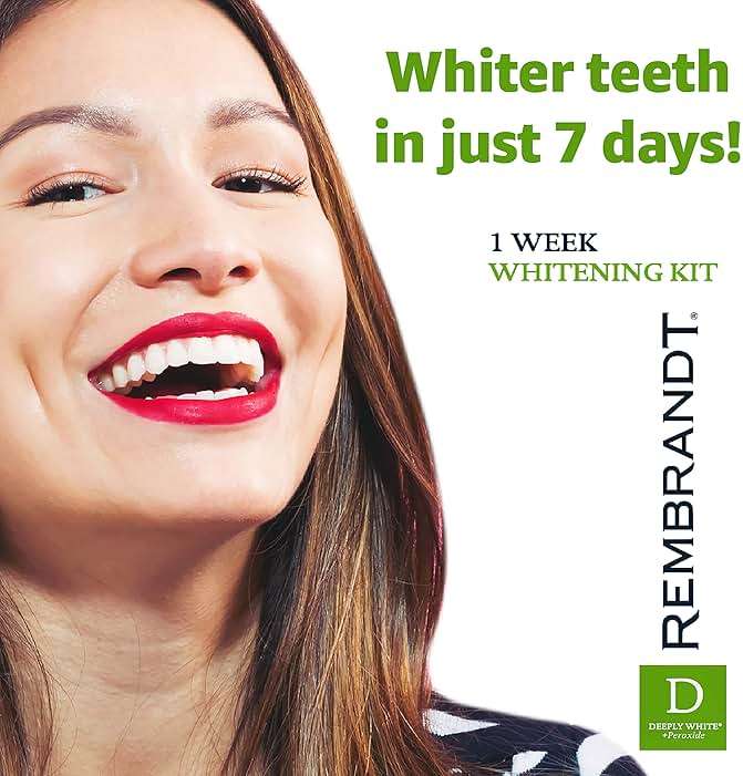 REMBRANDT Deeply White + Peroxide 1 Week Teeth Whitening Kit, Removes Tough Stains, Enamel-Safe, 28 Custom-Fit Whitening Strips (14 Treatments) - Image 3