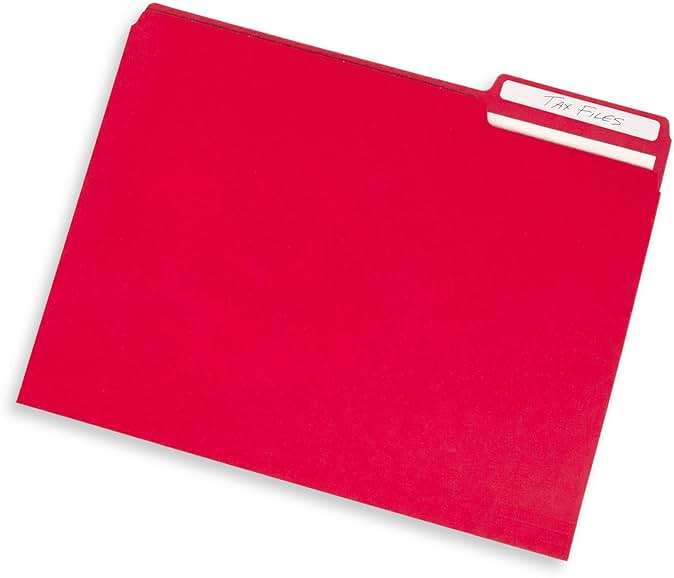 File Folder, 1/3 Cut Tab, Letter Size, Red, Great for Organizing and Easy File Storage, 100 Per Box - Image 6