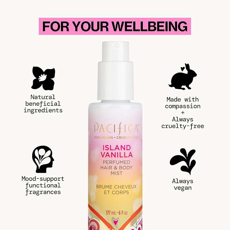 Pacifica Island Vanilla Hair Mist Perfume and Full Body Spray for Women - Fragrance Spray for A Mood-Lifting Experience, Paraben-Free, Clean Beauty No Alcohol, Vegan & Cruelty-Free, 6 oz oz - Image 5