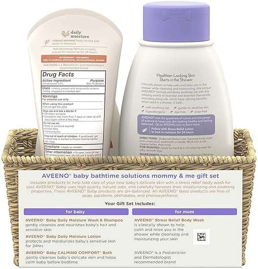 Aveeno Baby Mommy & Me Daily Bathtime Gift Set including Baby Wash & Shampoo, Calming Baby Bath & Wash, Baby Moisturizing Lotion & Stress Relief Body Wash for Mom, 4 items - Image 13