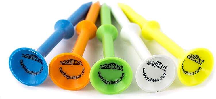 Martini Golf Tees DMT007 Durable Plastic Step-UP Tees (5 Pack), Assorted Colors, 3.25" - Image 2
