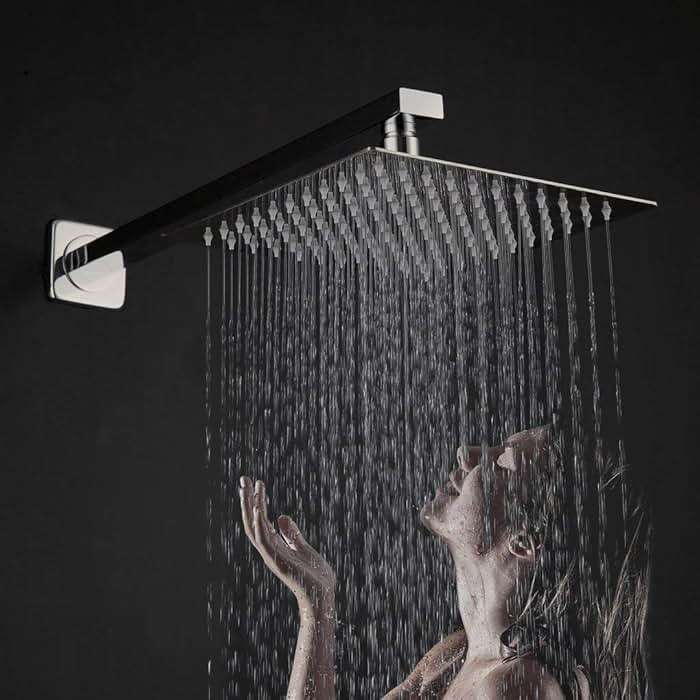 Derpras 16 Inch Square Rain Shower Head, 304 Stainless Steel, Ultra Thin High Pressure Bathroom Rainfall Showerhead (Brushed Nickel) (324 Jets) - Image 9
