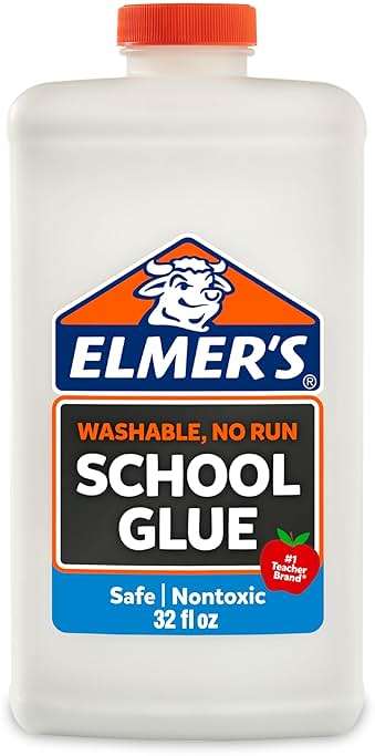 Elmer's Liquid School Glue, White, Washable, 32 Ounces - Great for Making Slime, Arts & Crafts, Back to School, #1 Teacher Brand - Image 1