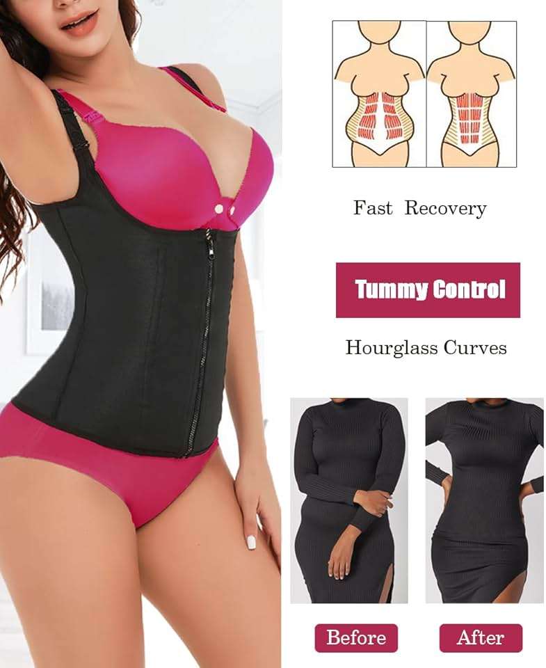 GainKee Clip and Zip Waist Trainer Corset Women Neoprene Worked Out Sweat Vest Body Shaper - Image 2