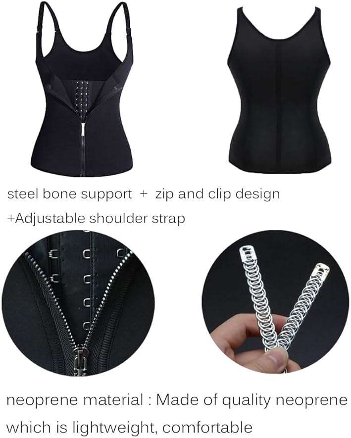 GainKee Clip and Zip Waist Trainer Corset Women Neoprene Worked Out Sweat Vest Body Shaper - Image 6
