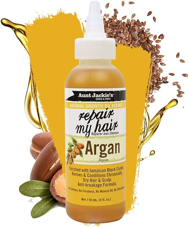 Aunt Jackie's Natural Growth Oil Blends Repair My Hair - Argan, Revives and Conditions Chronically Dry Hair and Scalp, Anti-Breakage Formula, 4 oz - Image 2