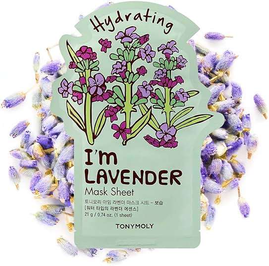 TONYMOLY I’m Lavender Sheet Mask – Korean Hydrating & Moisturizing Face Mask with Vitamin Infused Lavender & Rosemary Extract, Soothes Skin - Image 1