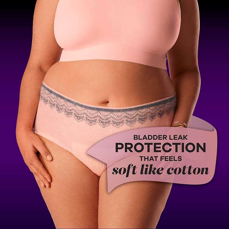 Always Discreet Boutique Incontinence and Postpartum Underwear for Women, Maximum Protection, Small/Medium, Rosy, 12 Count - Image 7