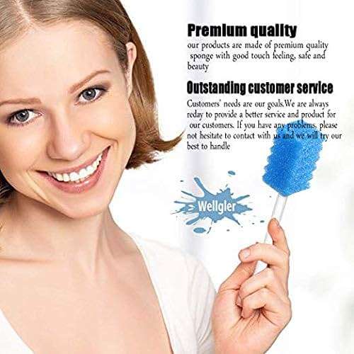 Disposable Oral Care Swabs Tooth Cleaning Mouth Swabs (50 Blue) - Image 5