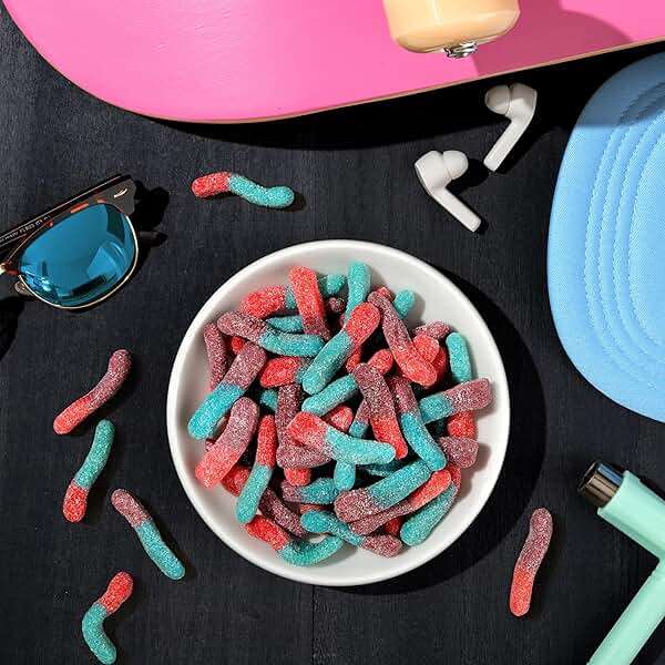 Trolli Sour Brite Crawlers Candy, Very Berry, Sweet and Sour, Gummy Worms, 7.2 oz - Image 7