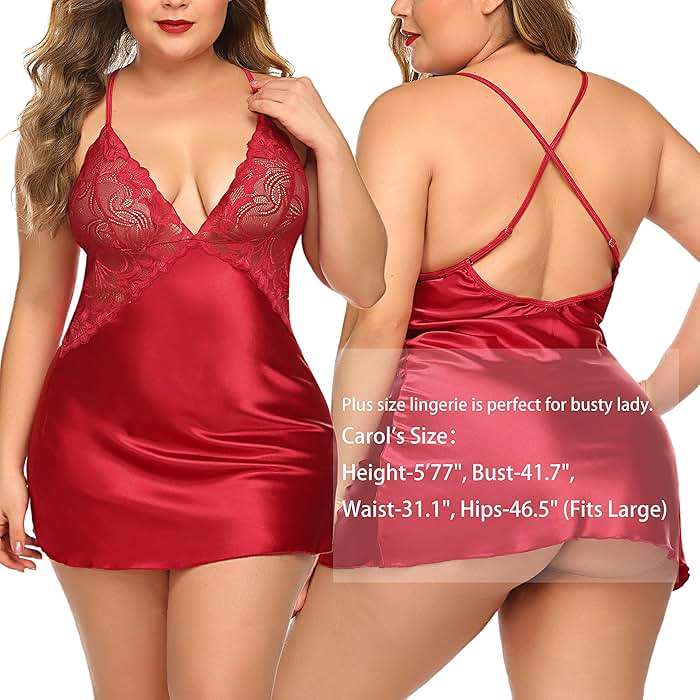Avidlove Women Lingerie V Neck Sexy Nightwear Satin Sleepwear Lace Chemise Mini Babydoll Nightgown - Image 8