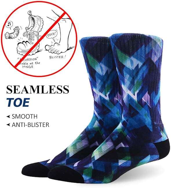 MEIKAN 3, 4, 5, 6 Pairs Men's Novelty Socks,Digital Printing Funky Patterned Crew Socks 3, 4, 5, 6 Pairs - Image 4