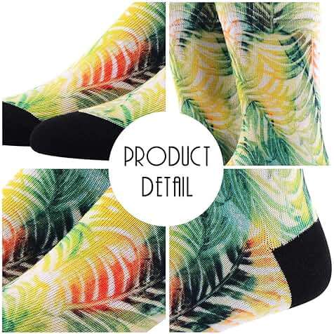 MEIKAN 3, 4, 5, 6 Pairs Men's Novelty Socks,Digital Printing Funky Patterned Crew Socks 3, 4, 5, 6 Pairs - Image 5