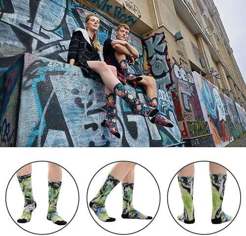 MEIKAN 3, 4, 5, 6 Pairs Men's Novelty Socks,Digital Printing Funky Patterned Crew Socks 3, 4, 5, 6 Pairs - Image 6