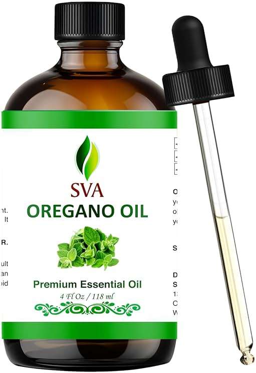 SVA Oregano Essential Oil – 4 Fl Oz – 100% Natural Oregano Oil - for Diffuser, Hair Care, Face, Skin Care, Aromatherapy, Scalp and Body Massage, Soap and Candle Making – with Dropper - Image 1