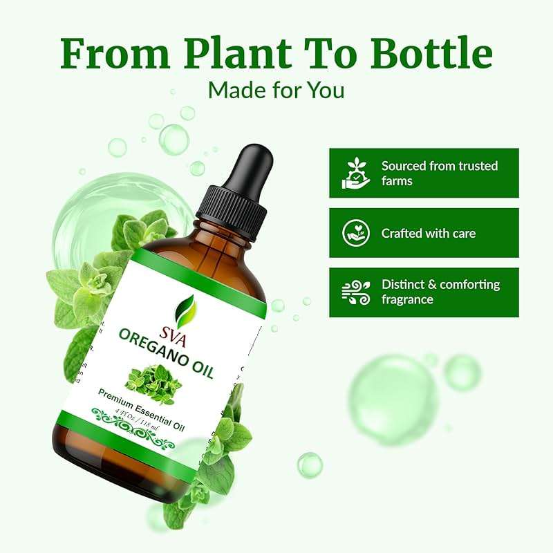 SVA Oregano Essential Oil – 4 Fl Oz – 100% Natural Oregano Oil - for Diffuser, Hair Care, Face, Skin Care, Aromatherapy, Scalp and Body Massage, Soap and Candle Making – with Dropper - Image 5