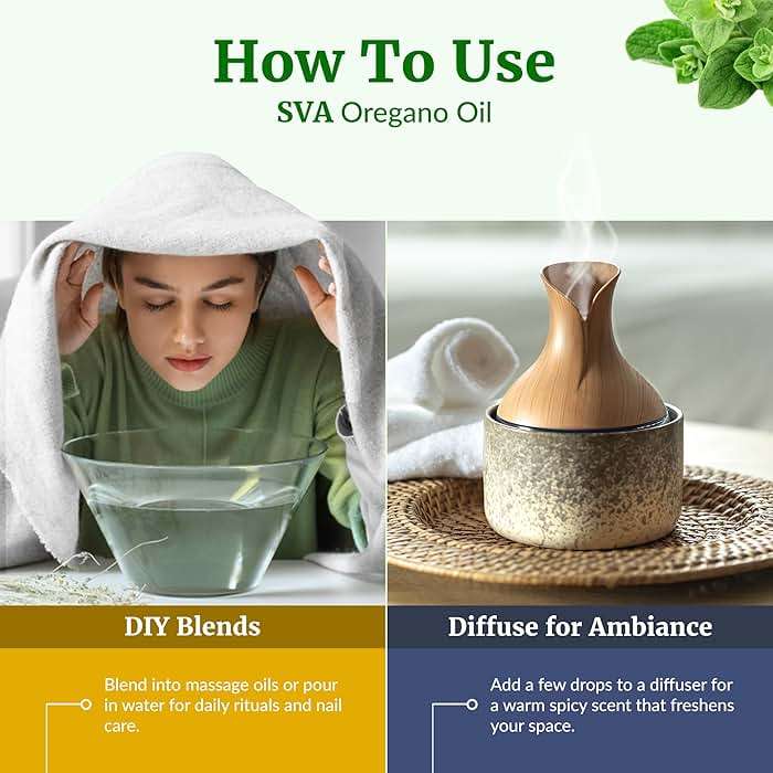 SVA Oregano Essential Oil – 4 Fl Oz – 100% Natural Oregano Oil - for Diffuser, Hair Care, Face, Skin Care, Aromatherapy, Scalp and Body Massage, Soap and Candle Making – with Dropper - Image 7