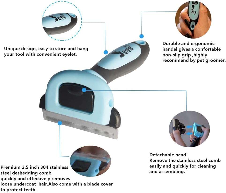 Petgle Cat Brush & Cat Comb for Shedding, 2.5inch Blue - Hair Brush for Long Hair and Short Hair, Pet Grooming Tool for Small to Medium Dogs and Cats, Detangle, Eco Friendly, Weekly Grooming - Image 3
