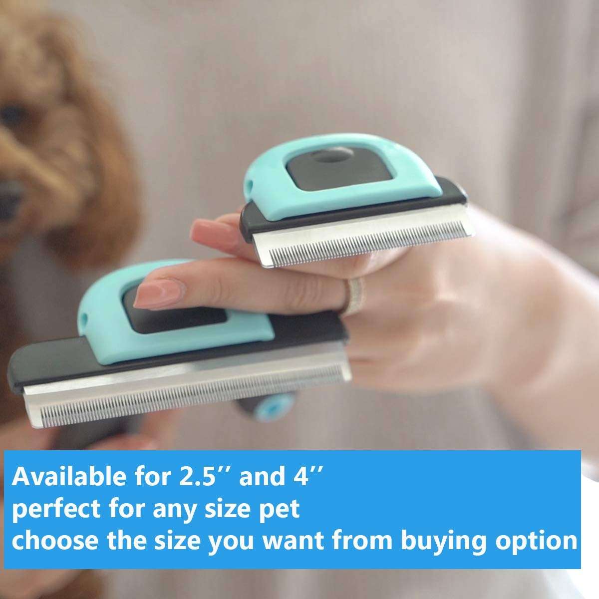 Petgle Cat Brush & Cat Comb for Shedding, 2.5inch Blue - Hair Brush for Long Hair and Short Hair, Pet Grooming Tool for Small to Medium Dogs and Cats, Detangle, Eco Friendly, Weekly Grooming - Image 5
