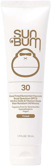 Sun Bum Mineral SPF 30 Tinted Face Sunscreen - Matte Primer - Broad Spectrum Moisturizing Sunscreen with Vitamin E - Hawaii 104 Act Compliant (Without Octinoxate & Oxybenzone) - Travel Size 1.7 oz - Image 1