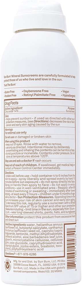 Sun Bum Mineral SPF 30 Sunscreen Body Spray - NEW FORMULA 2026 Water-Resistant Broad Spectrum Moisturizing Sunscreen with Vitamin E - Hawaii 104 Act Compliant (Without Octinoxate & Oxybenzone) - 6 oz - Image 7