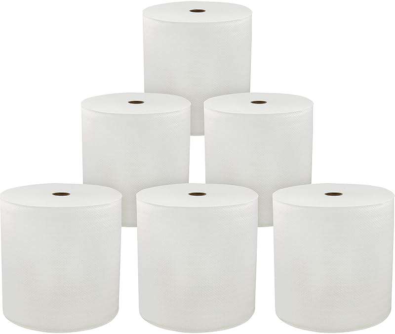 Genuine Joe Hardwound Roll Towels, White, 7" x 850', 6 Count - Image 3