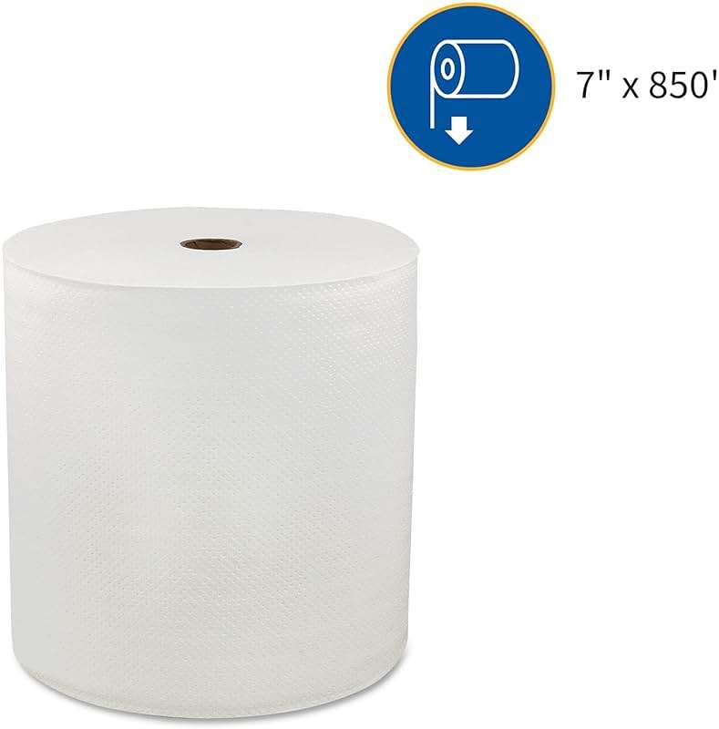 Genuine Joe Hardwound Roll Towels, White, 7" x 850', 6 Count - Image 8