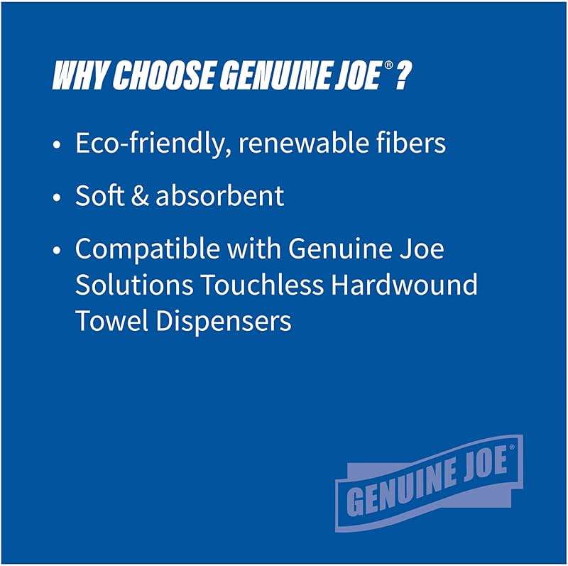 Genuine Joe Hardwound Roll Towels, White, 7" x 850', 6 Count - Image 9