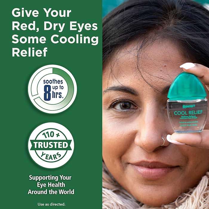 Rohto Cool Relief, Redness Reliever Lubricant Eye Drops, Relieves Redness, Prevents and Protects Further Irritation, Cools and Soothes Red, Dry, Itchy Eyes, Fast-Acting Formula, 0.4 fl oz (Pack of 3) - Image 3