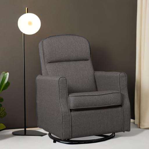 Delta Children Blair Slim Nursery Glider Swivel Rocker Chair, Charcoal - Image 6