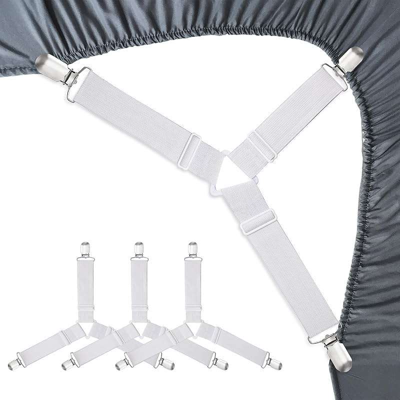 RayTour Bed Sheet Holder Straps 4 Pack - Elastic Sheet Keepers for Fitted Sheets - Image 1