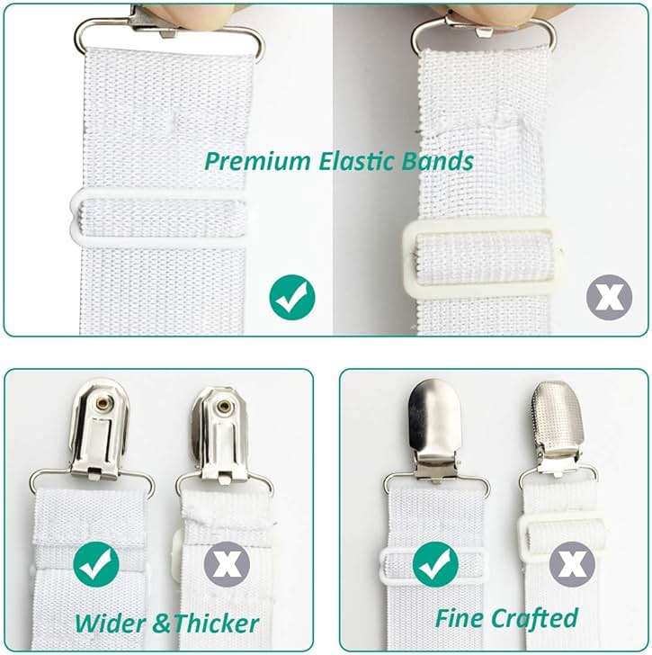 RayTour Bed Sheet Holder Straps 4 Pack - Elastic Sheet Keepers for Fitted Sheets - Image 6