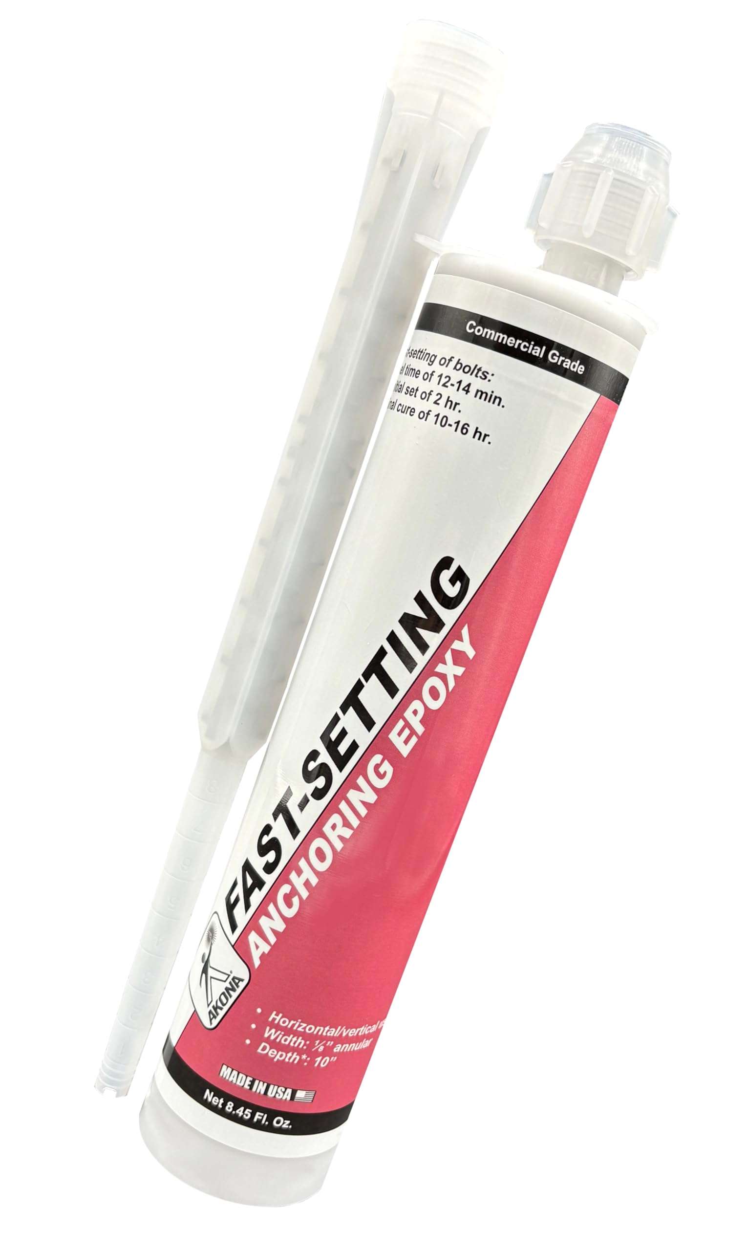 Akona Fast-Setting Anchoring Epoxy - Anchoring Epoxy for Concrete, Rebar, Steel, Masonry, Bolts, & More, High Strength Caulking Adhesive, Stops Water Leaks (8.45 Ounces, 1) - Image 1