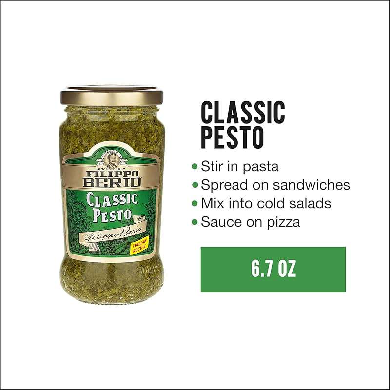 Filippo Berio Pesto, Classic Basil, 6.7 Ounce Glass Jar, Gluten Free, Non-GMO - Image 4
