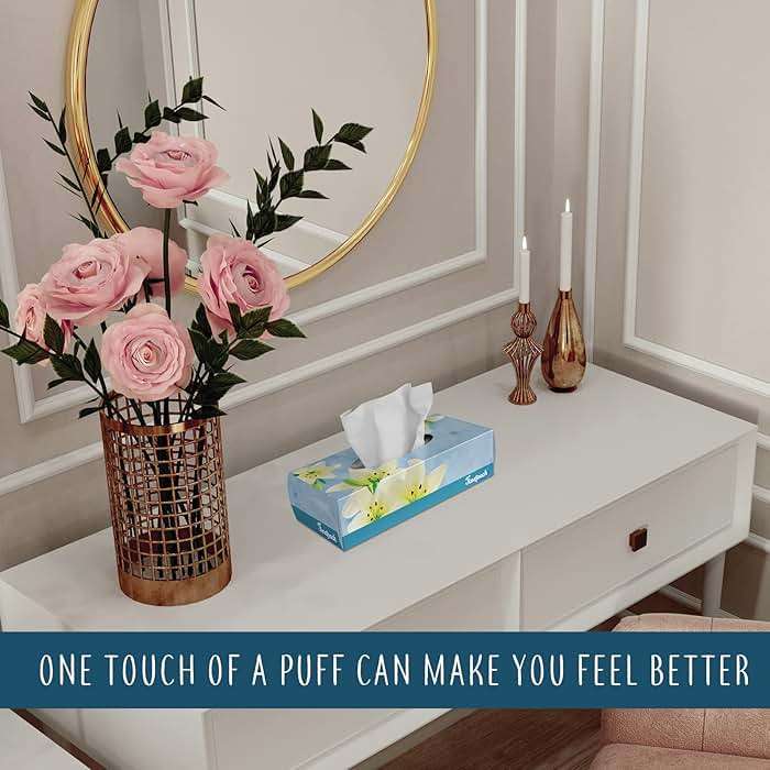 Finetouch Facial Tissues, 2-Ply Soft Facial Tissue - 6 Boxes, 130 Sheets Per Box (780 Total Sheets), Gentle & Durable Tissue Boxes Bulk for Home, Office & Travel - Image 4