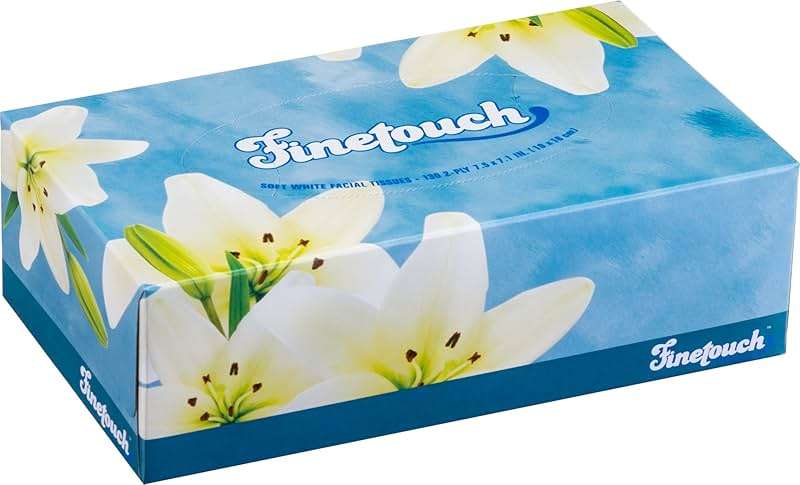 Finetouch Facial Tissues, 2-Ply Soft Facial Tissue - 6 Boxes, 130 Sheets Per Box (780 Total Sheets), Gentle & Durable Tissue Boxes Bulk for Home, Office & Travel - Image 8