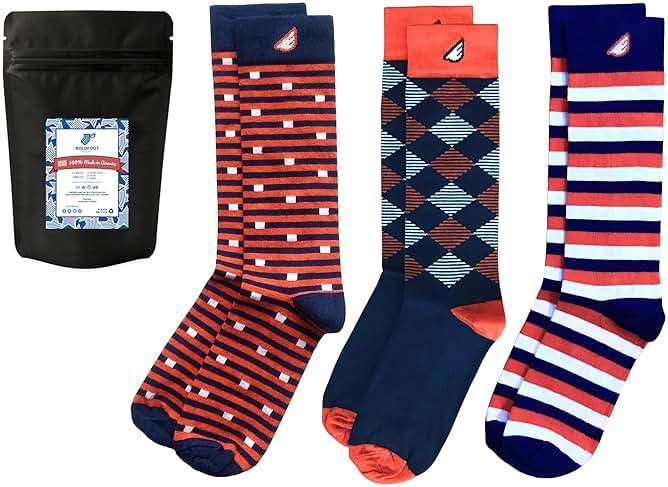 Mens Dress Socks Fun Happy Gift Crazy Awesome 3-Pack Made in America - Image 1