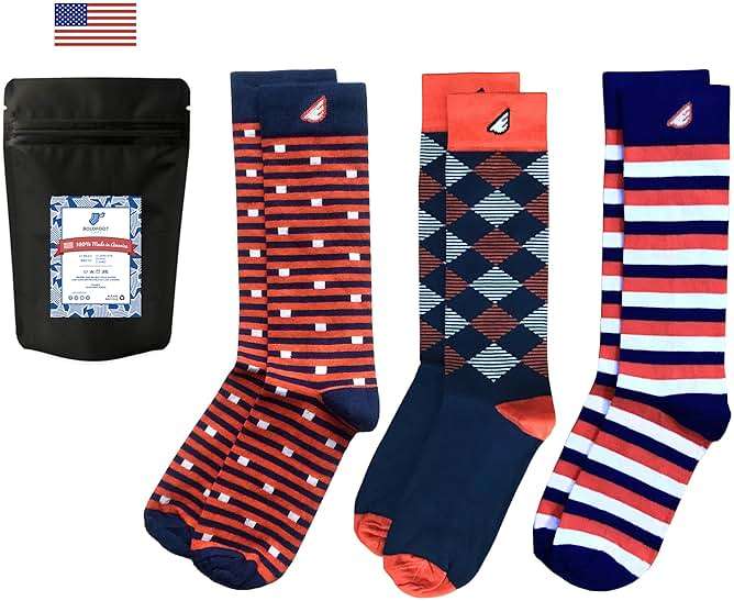 Mens Dress Socks Fun Happy Gift Crazy Awesome 3-Pack Made in America - Image 7